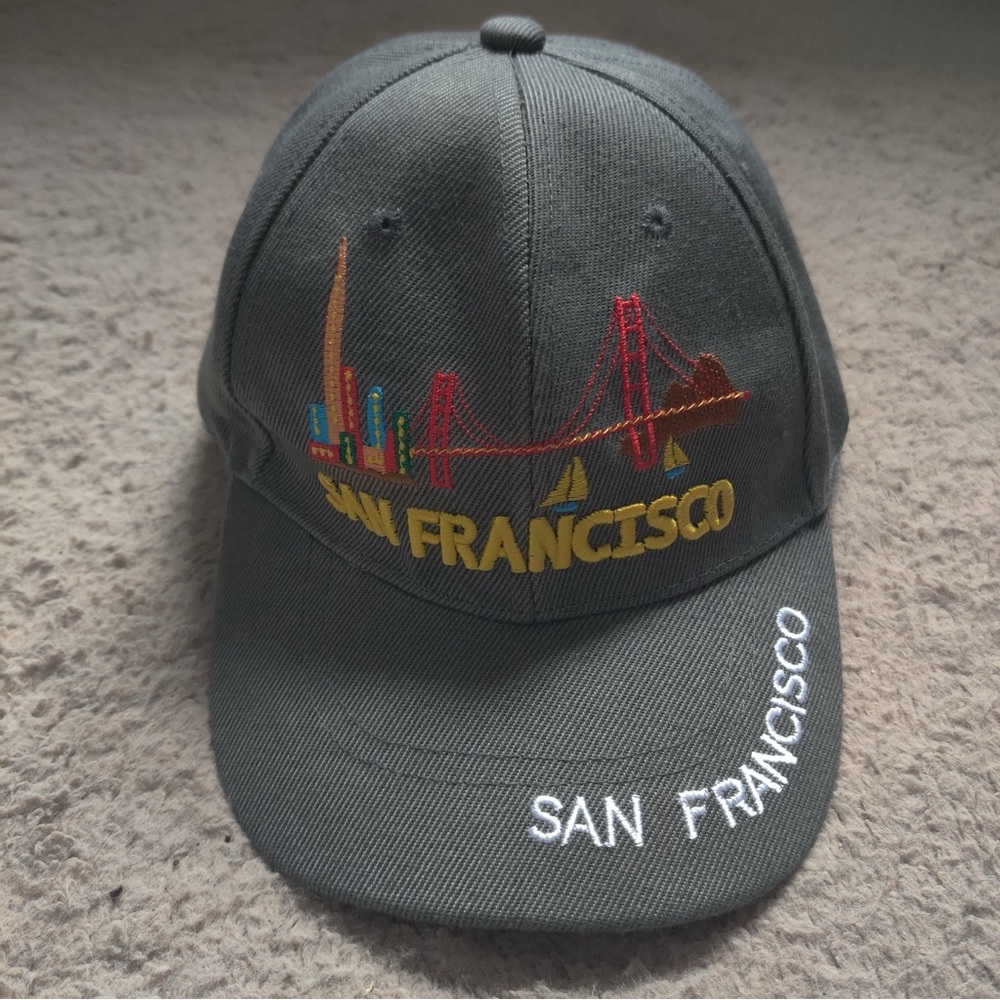 Lanza San Francisco Gray Cap Baseball Hat Embroidered Skyline Golden Gate